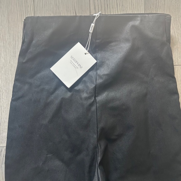 New Seraphine Lexa Matte Coated Faux Leather Over The Bump Maternity Leggings - Picture 9 of 9